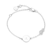 Molly Brown London 925 Sterling Silver Personalised Mother and Daughter Forever Together Gemstone Bracelet | Engraved Girls White Topaz Jewellery Gift