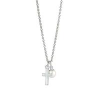 Molly Brown London Baby's First Pearl Christening Cross Necklace | Sterling Silver | Christening, Baptism, Holy Communion or Birthday Gift