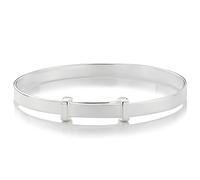 Molly Brown London Personalised Signature Baby Bangle - Engraved Sterling Silver Christening Bracelet for Girls - Hallmarked 925 Silver