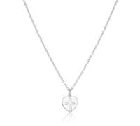 Molly Brown London Personalised Sterling Silver Cherish Heart Necklace for Girls. Ideal for Christening, Holy Communion Gifts for Girls, Flower Girl and Bridesmaids Gifts