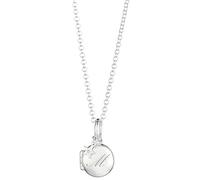 Molly Brown London Personalised Sterling Silver Small Round Diamond Locket Necklace with a 1pt Diamond. Ideal for Christening, Birthday Gifts for Girls, Flower Girl and Bridesmaid Gifts