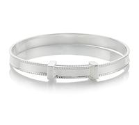 Molly Brown London Sterling Silver Heritage Baby Bangle, Expandable Christening Bangle, Baby Jewellery Keepsake Gift