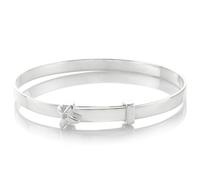 Molly Brown London Sterling Silver My First Diamond Kiss Bangle. Christening Bangle | Baby Jewellery | Baby Keepsake | Baby Shower Gift