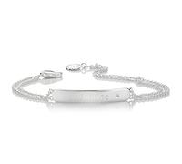 Molly Brown London Sterling Silver Personalised My First Diamond Identity Bracelet. Adjustable Jewellery Bracelets For Girls. Ideal Birthday Gift, Flower Girl Gifts