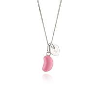Molly Brown London Sterling Silver Personalised Strawberry Jelly Bean Heart Necklace. Ideal for Birthday Gifts for Girls, Christening, Flower Girl and Bridesmaids Gifts