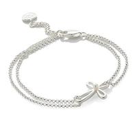 Molly Brown London Sterling Silver Rounded Cherish Pearl Cross Bracelet. Ideal for Christening, Holy Communion Gifts for Girls, Flower Girl and Bridesmaids Gifts