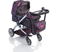 Molly Dolly 2 in 1 Deluxe Dolls Pram - Pushchair Stroller For Girls