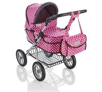 Molly Dolly Dolls Pram - Toy Pram With Adjustable Handle Height For Girls Age 3+