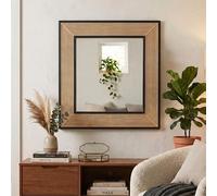 Molly Exotic Wall Mirror - Square - Natural and Black - Rattan and Wood - 80.5cm x 3cm