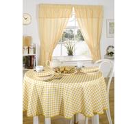 Molly - Gingham Pencil Pleat Curtains With Pelmet Header in Lemon - TJ Hughes