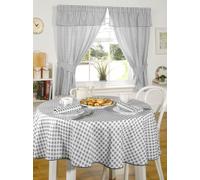 Molly - Gingham Table Cloth in Charcoal - 63" (160cm) Round