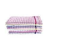 MOLLY MALOU 100% Cotton Terry Check Tea Towel Professional Grade Catering Bar Restaurant Dish Cloths Glass Kitchen Large 45 x 65 cm (6)