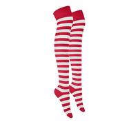 MOLLY MALOU Ladies Girls Women Over The Knee Stripe Socks Comfortable Cotton Rich UK Size 4-6.5 (Red White)