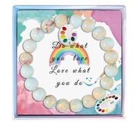 MollyQueen Artist Paint Brush Bracelet for Women Colorful Painter Jewelry Artist gifts Art Teacher Gifts Art Student Graduation Gifts for Her, L, Nylon, no gemstone