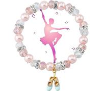 MollyQueen Ballet Bracelet for Ballerinas - Dance Recital & Competition Gift, Inspiring Dancer Jewelry, Middle, Copper, Agate