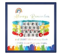 MollyQueen Brave Hope Inspirational Bracelets Boho Bracelets Beaded Bracelets for Women Stackable Bracelets for Women, Middle, no gemstone