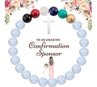 MollyQueen Confirmation Sponsor Gifts Bracelet,Christian Faith Gift,Catholic Confirmation Gifts,Sponsor Appreciation Gift for Women,Thank You for Being Mine Bracelet Gift for Godparents, 7", Crystal