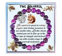 MollyQueen Cute Squirrel Gifts - Squirrel Jewelry Bracelet Inspirational Gift for Friend, Middle, Stone, no gemstone