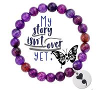 MollyQueen Gifts for Depression Semicolon Bracelet Amethyst Beads Depression Relief Gifts for Women Men Suicide Prevention Awareness Depression Awareness Inspirational Gift Mental Health Jewelry