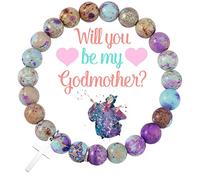 MollyQueen Godmother Gifts from Godchild,Will You Be My Godmother,Godfather Godmother Gifts Cross Bracelet,First Communion Gift Thank You Gift Christening Gift Baptism Jewelry for Godparent, Middle