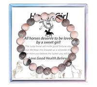 MollyQueen Horse Gifts: Women's Horse Bracelet - Birthday & Idea, 7.5 inches, Stone, no gemstone