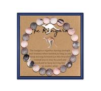 MollyQueen Kangaroo Bracelet for Women Kangaroo Gifts for Kangaroo Lover Inspirational Gift Natural Stone Beaded Jewelry Gifts, Middle, Copper, no gemstone