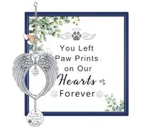 MollyQueen Loss of Dog Sympathy Gift Dog Angel Wing Charm Pet Memorial Gifts for Dogs Dog Memorial Gifts for Loss of Dog Pet Loss Sympathy Gift, Copper, No Gemstone