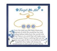 MollyQueen Miscarriage Gifts for Mothers Forget Me Not Jewelry Comfort Memorial Loss of Baby Women Miscarriage Gifts, adjustable, no gemstone