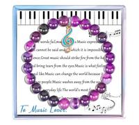 MollyQueen Music Bracelet Music Lovers Gifts for Music Teacher Student Musicians Jewelry Inspirational Gift, 7.1 inches (average of the given range), Stone, no gemstone