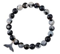 MollyQueen Orca Agate Crystal Bracelets Bead Bracelets for Women, 8mm Natural Stretch Chakra Bracelet Ocean Bracelet Jewellery Gift Bring Luck Prosperity Happiness., 6 3/4 inches, Crystal, Agate