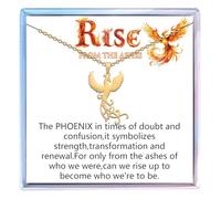 MollyQueen Phoenix Necklace Phoenix Pendant Rise from the Ashes Jewelry Gifts for Women Phoenix Jewelry for Women Inspiration Gifts, Stainless Steel, No Gemstone