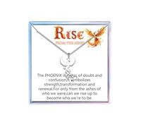 MollyQueen Phoenix Necklace Phoenix Pendant Rise from the Ashes Jewelry Gifts for Women Phoenix Jewelry for Women Inspiration Gifts, Stainless Steel, No Gemstone
