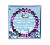 MollyQueen Seagull Bracelet for Women Seagull Decor Seagull Lover Gifts Seagull Bracelet Amethyst Agate Beaded Bracelets for Women Trendy for Her, Middle, Nylon, no gemstone