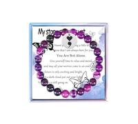 MollyQueen - Semicolon Bracelet Depression Amethyst Bead Depression Relief Gifts for Women Men Suicide Prevention Awareness Depression Inspirational Gift Mental Health Jewelry