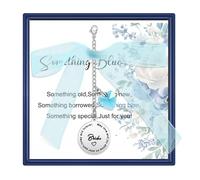 MollyQueen Something Blue Gift for Bride,Bridal Shower Gifts,Bouquet Garter Charm for bride to Be (Bride)