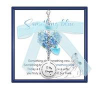 MollyQueen Something Blue Gift for Bride,Bridal Shower Gifts,Bouquet Garter Charm for bride to Be (Daughter)