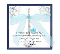 MollyQueen Something Blue Gift for Bride,Bridal Shower Gifts,Bouquet Garter Charm for bride to Be (Niece)
