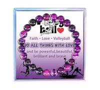 MollyQueen Volleyball Bracelet Volleyball Gifts for Women Volleyball Jewelry Gifts for Volleyball Players Volleyball Gifts for Players, Middle, Stone, Amethyst