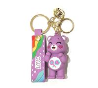 Molly's Charms 3D Keyring and strap - cartoon bear purple - FBM