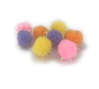 Molly's Charms Tinsel thread/glitter pompoms approx 15mm (Pink, 20)