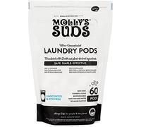 Molly's Suds Laundry Detergent Pods | Natural Detergent for Sensitive Skin | Ultra Concentrated and Stain Fighting | (Unscented - 60 Count)