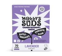 Molly's Suds Laundry Detergent Sheets | Gentle on Sensitive Skin, Powerful Herbal Enzymes, Stain Resistant, Liquid Free & Plastic Free Packaging | 70 Loads (Lavender)