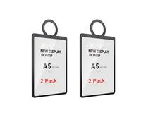 Mollytek 2 Pack Hanging Sign Holder with Rope Memo Message Sign Board for Retail Store, Restaurant, Bar, Kitchen Hanging Poster Paper Holder Sale Price Tags with Hook for Clothing A5-5.8”*8.3”