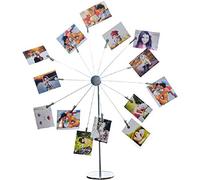 Mollytek Desktop Photo Holder with Clips Postcard Gift Card Picture Display Stand Decor Photo Tree Stand for Table Display Sky Wheel Romantic Design with Plated Wire and 14 Photo Metal Clips