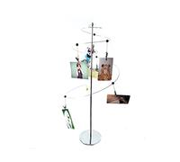 Mollytek Desktop Photo Holder With Clips - Postcard Gift Card Picture Display Stand - Spiral Romantic Design Photo Tree for Table Decor With Plated Wire and 6 Metal Clips