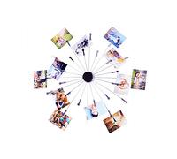 Mollytek Hanging Photo Display Wall Décor Magnetic Collage Board Clip Photo Holder Wall Picture Holder with 24 Clips for Hanging Prints, Instax, Polaroid, Holiday Cards, Artwork(Wall-Mounted)