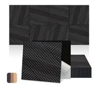 Mollywell Acoustic Wall Panels, Black Oak, 8 Pack, 60x60 cm