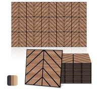 Mollywell Acoustic Wall Panels, Walnut, 16 Pack, 12x12 in