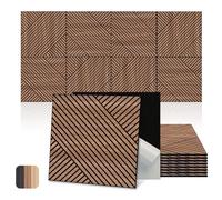 Mollywell Acoustic Wall Panels, Walnut, 8 Pack, 60x60 cm