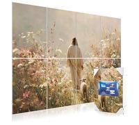 Mollywell Art Acoustic Panels, Sound Proofing, Wall Decoration, Suitable for Nature-Inspired Room Soundproofing & Vibrant Aesthetics (Walking with the Shepherd), 48x32x0.4 Inch